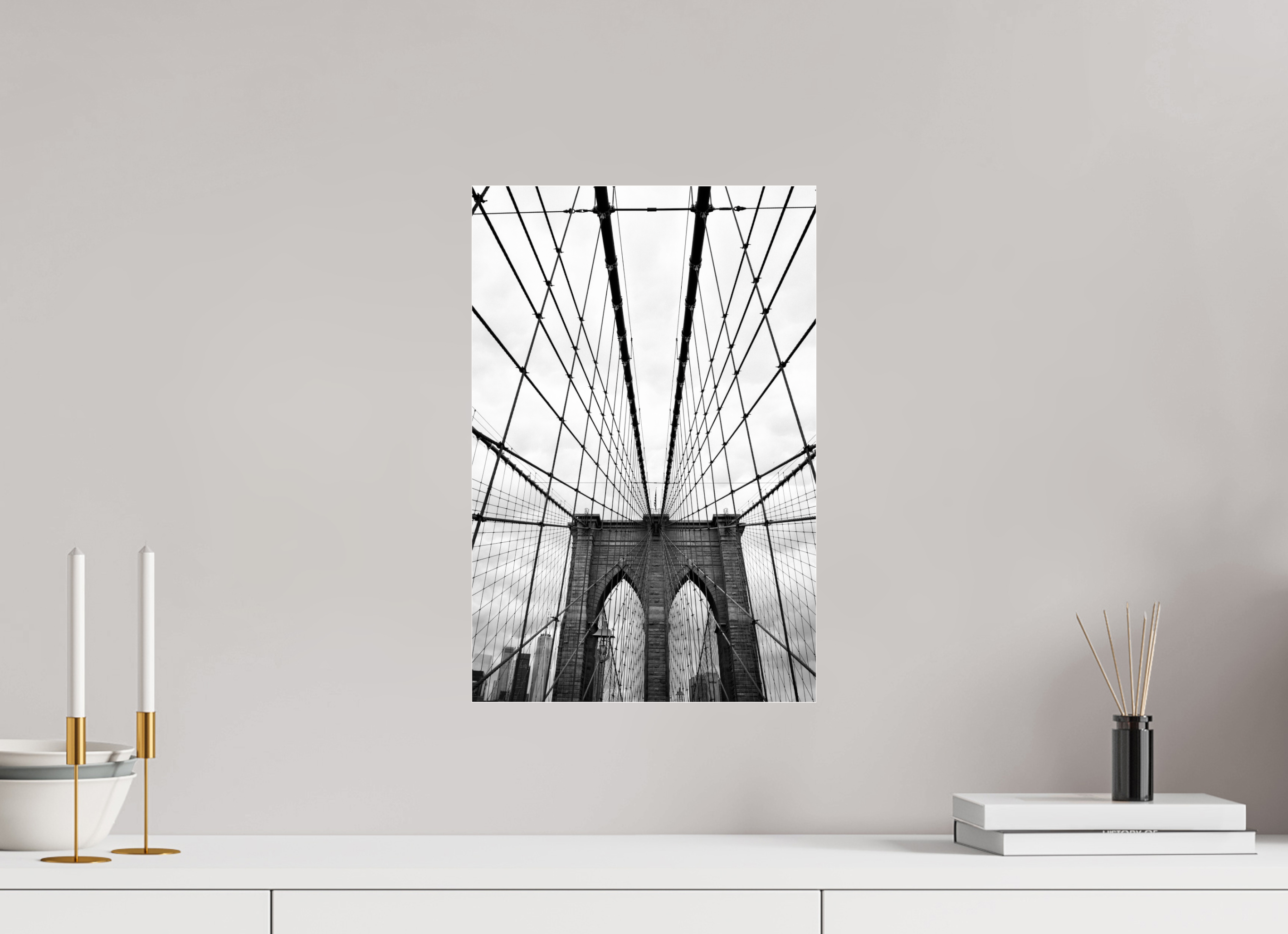 30 x 45 cm, Photo Print Under Acrylic Glass Brooklyn Bridge II