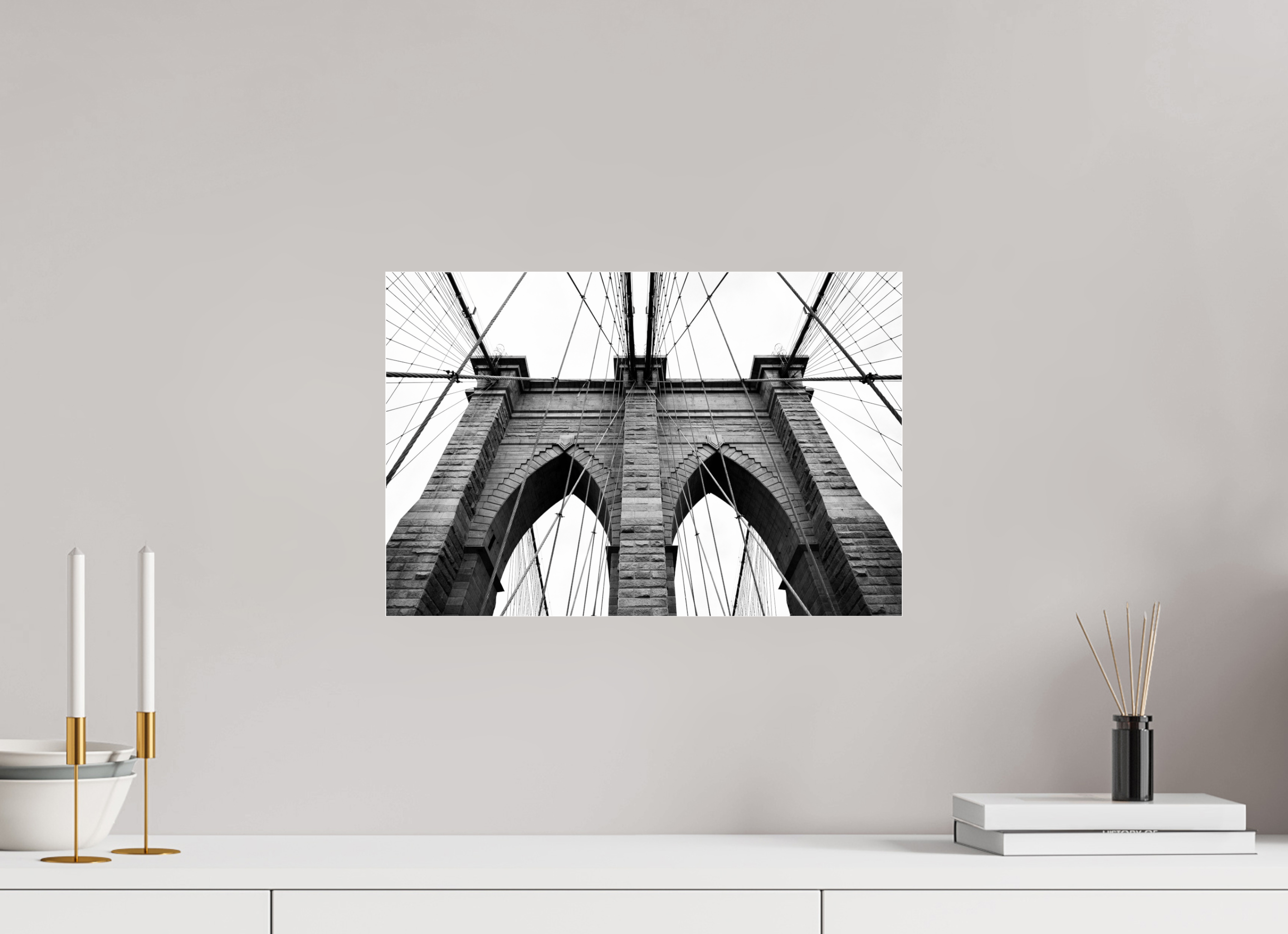 45 x 30 cm, Photo Print Under Acrylic Glass Brooklyn Bridge I