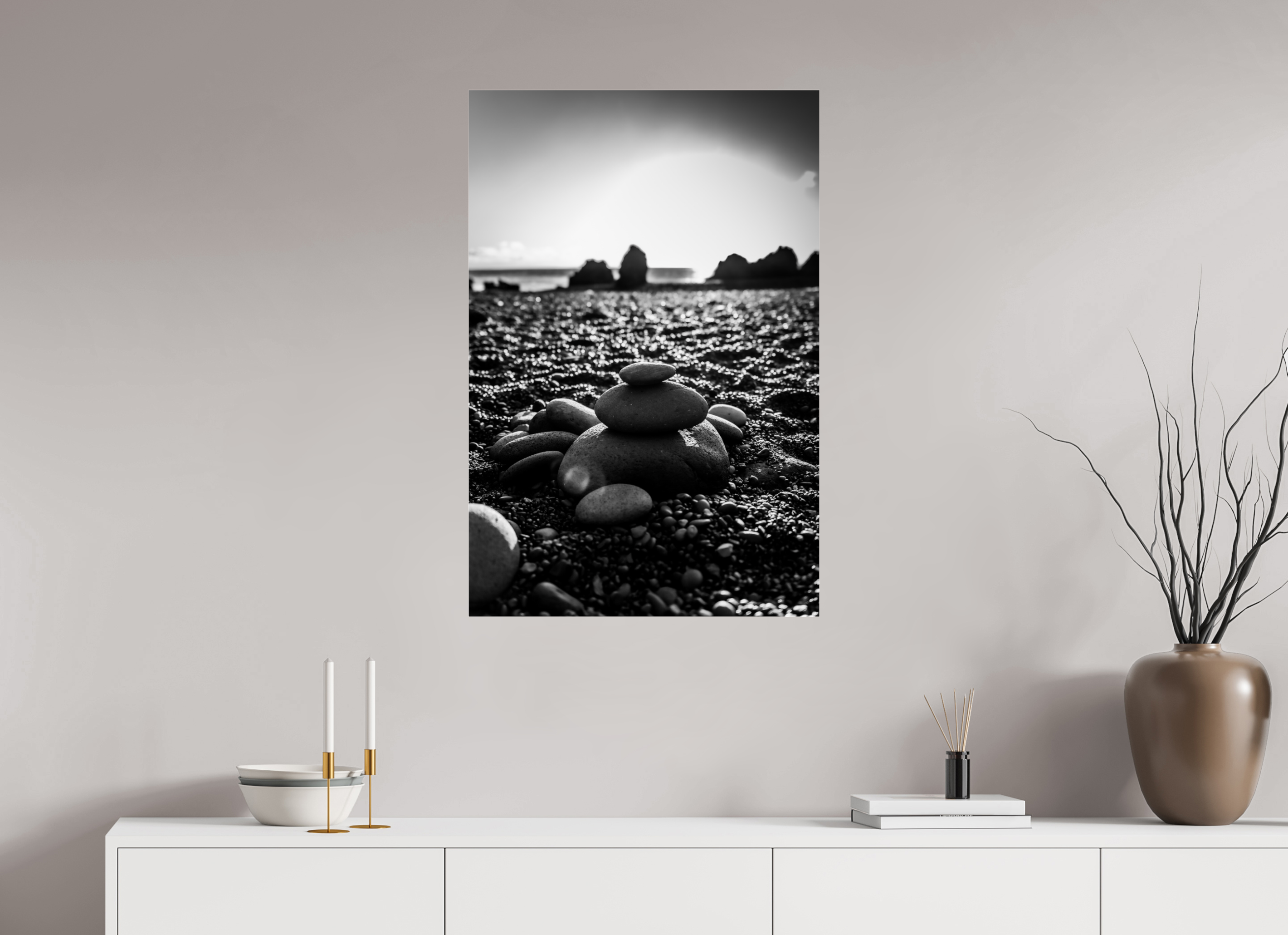 60 x 90 cm, Photo Print Under Acrylic Glass Stones I