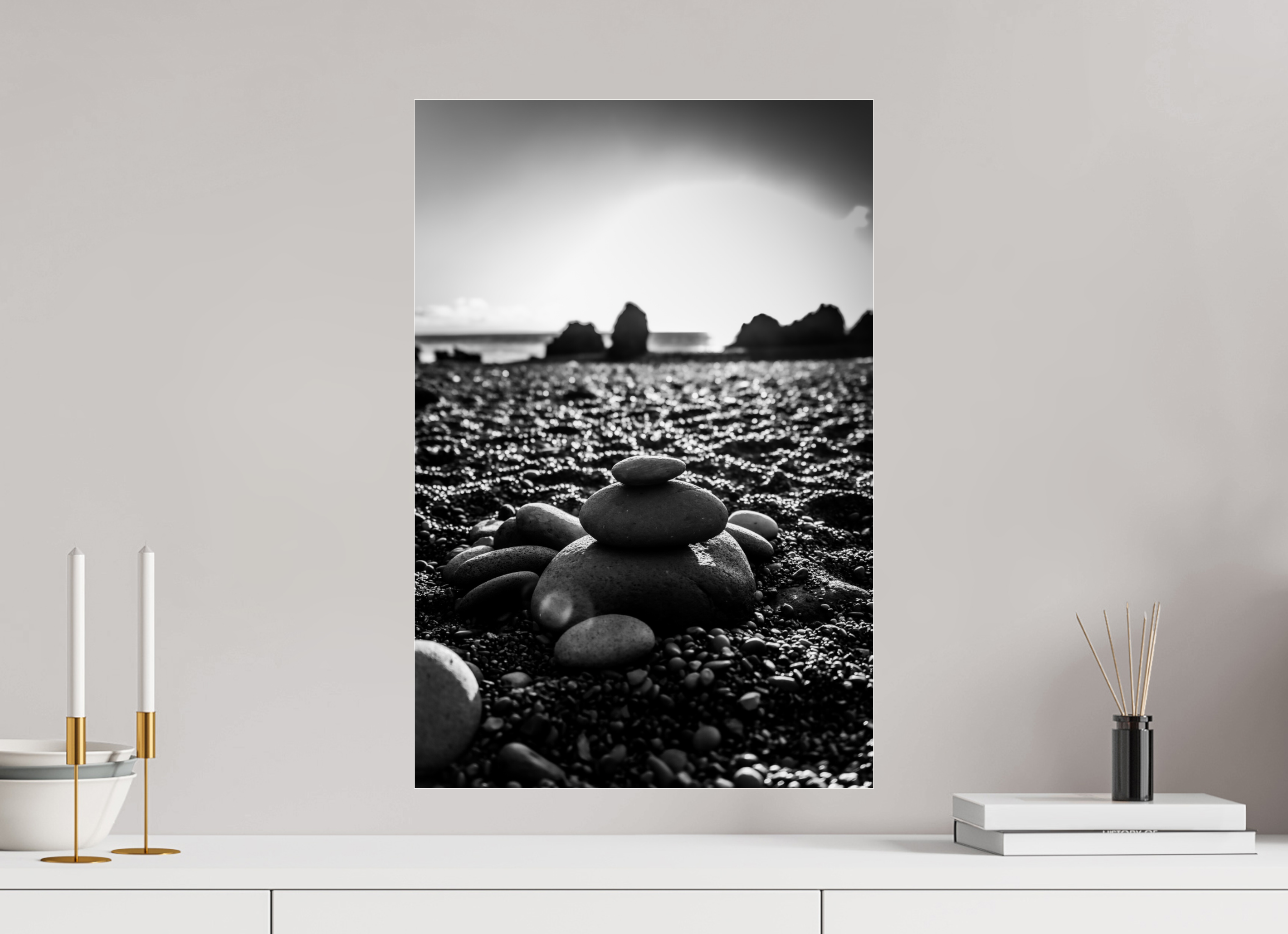 40 x 60 cm, Photo Print Under Acrylic Glass Stones I