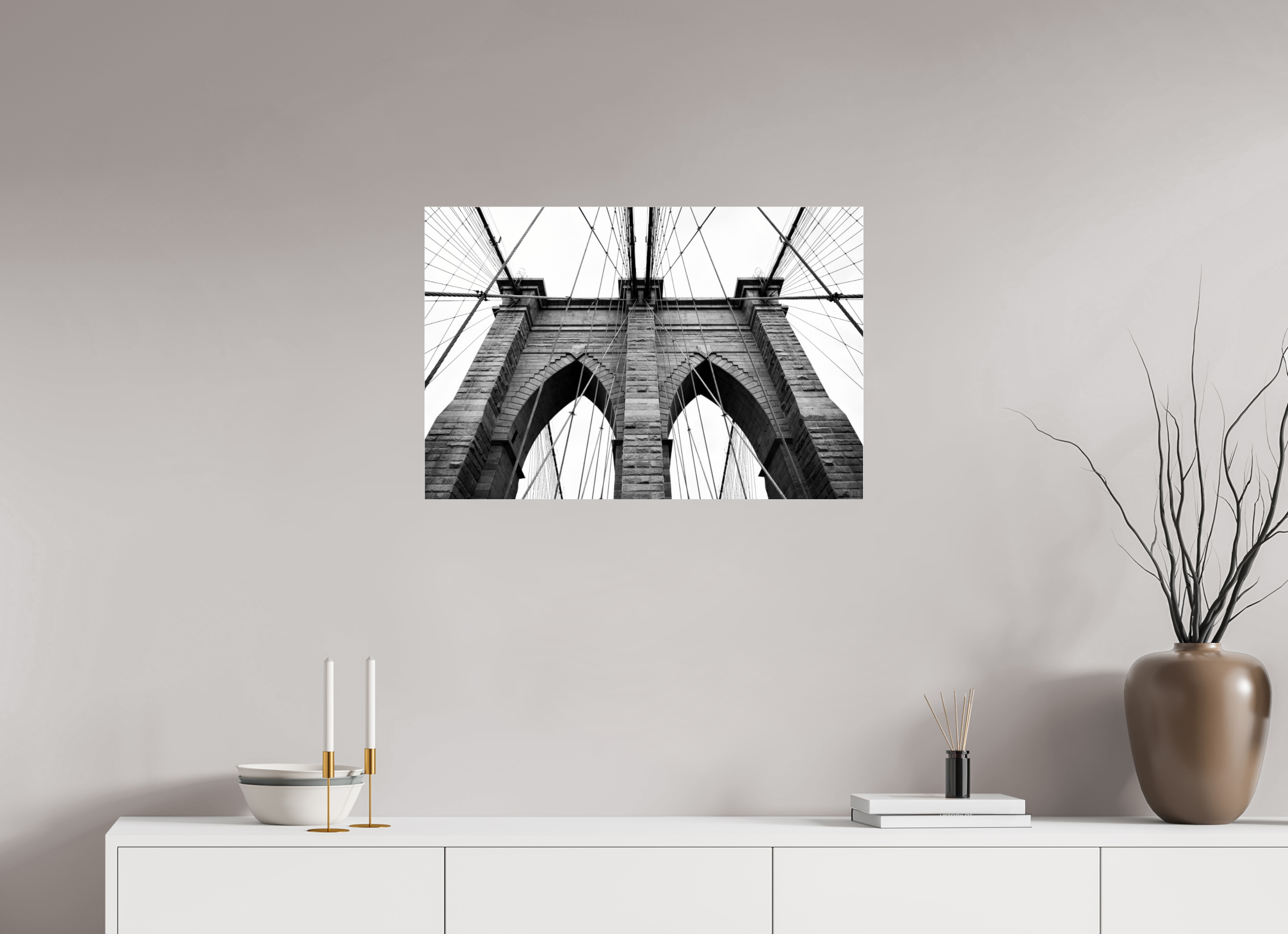 75 x 50 cm, Photo Print Under Acrylic Glass Brooklyn Bridge I