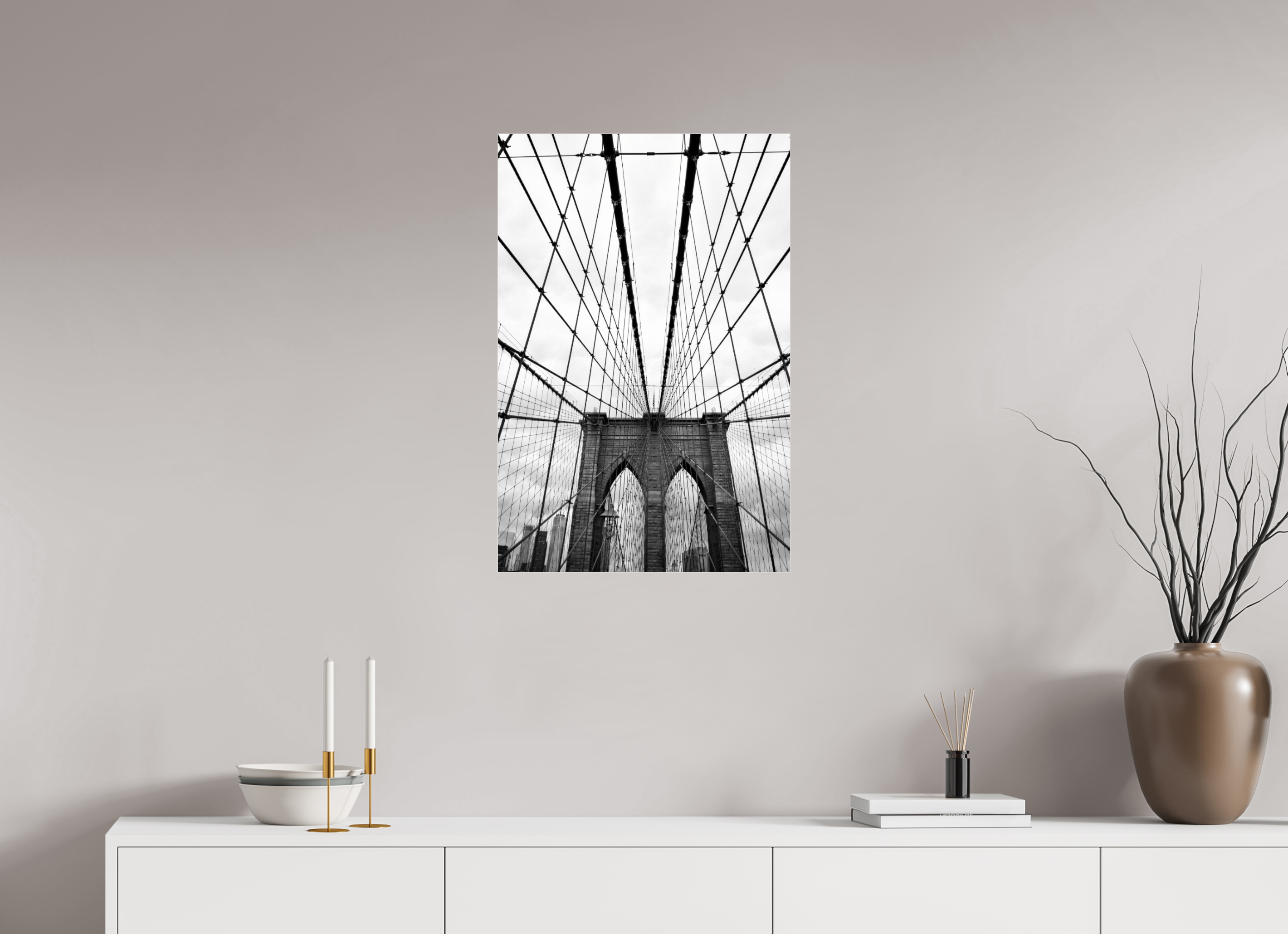 50 x 75 cm, Photo Print Under Acrylic Glass Brooklyn Bridge II