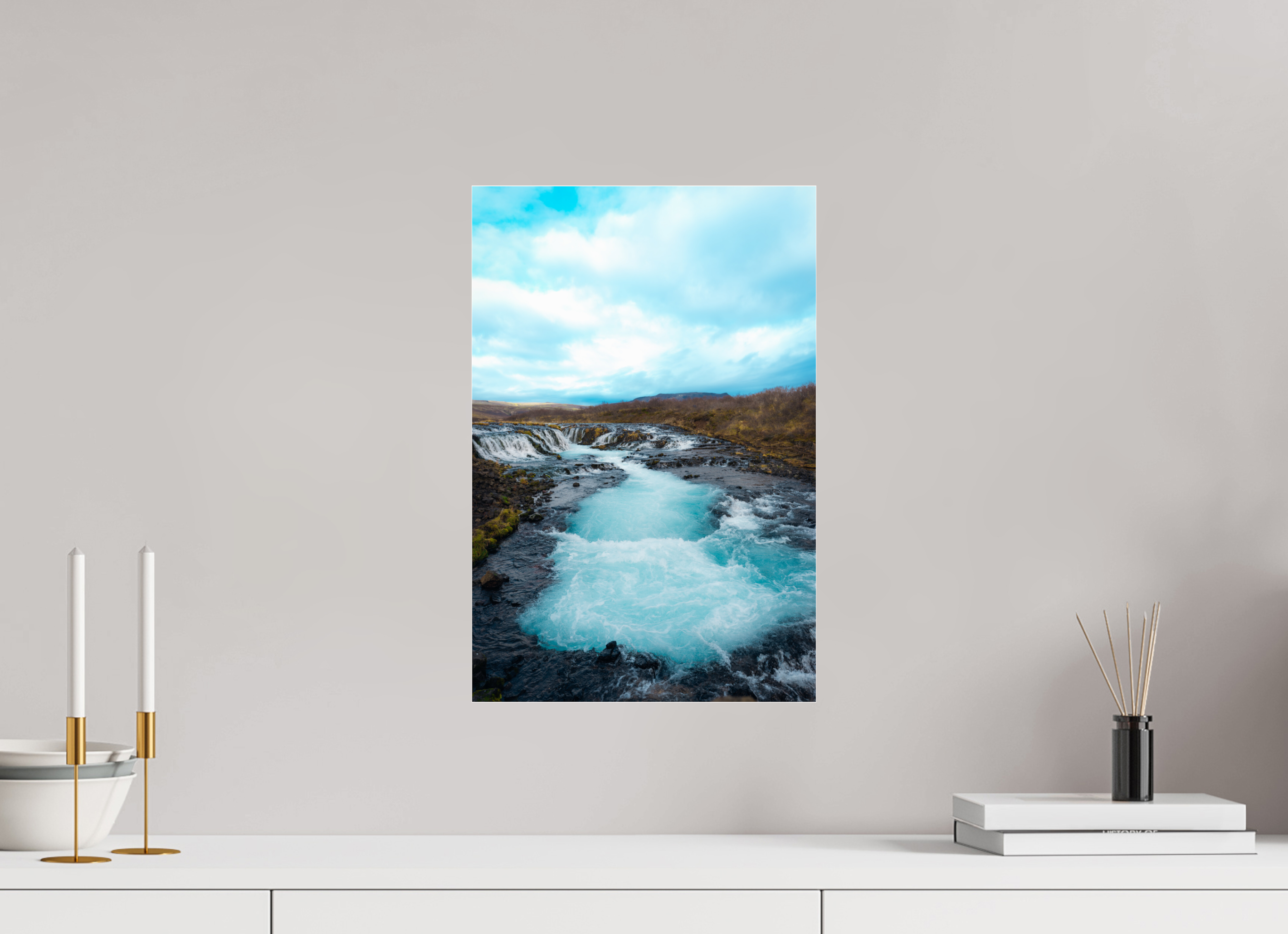 30 x 45 cm, Photo Print Under Acrylic Glass Iceland Bruarfoss Waterfall